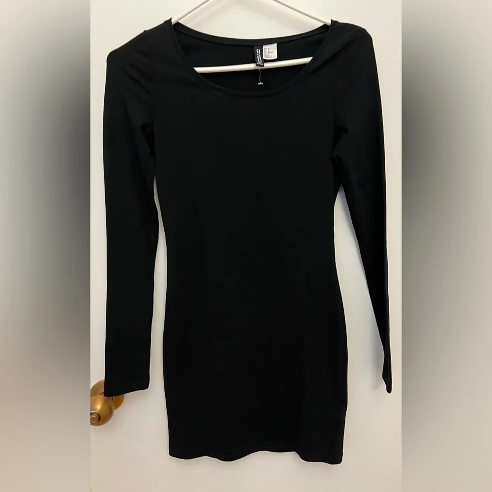 New H&M Women’s Black Slim Long Sleeve Dress Size: 4 - Picture 1 of 3